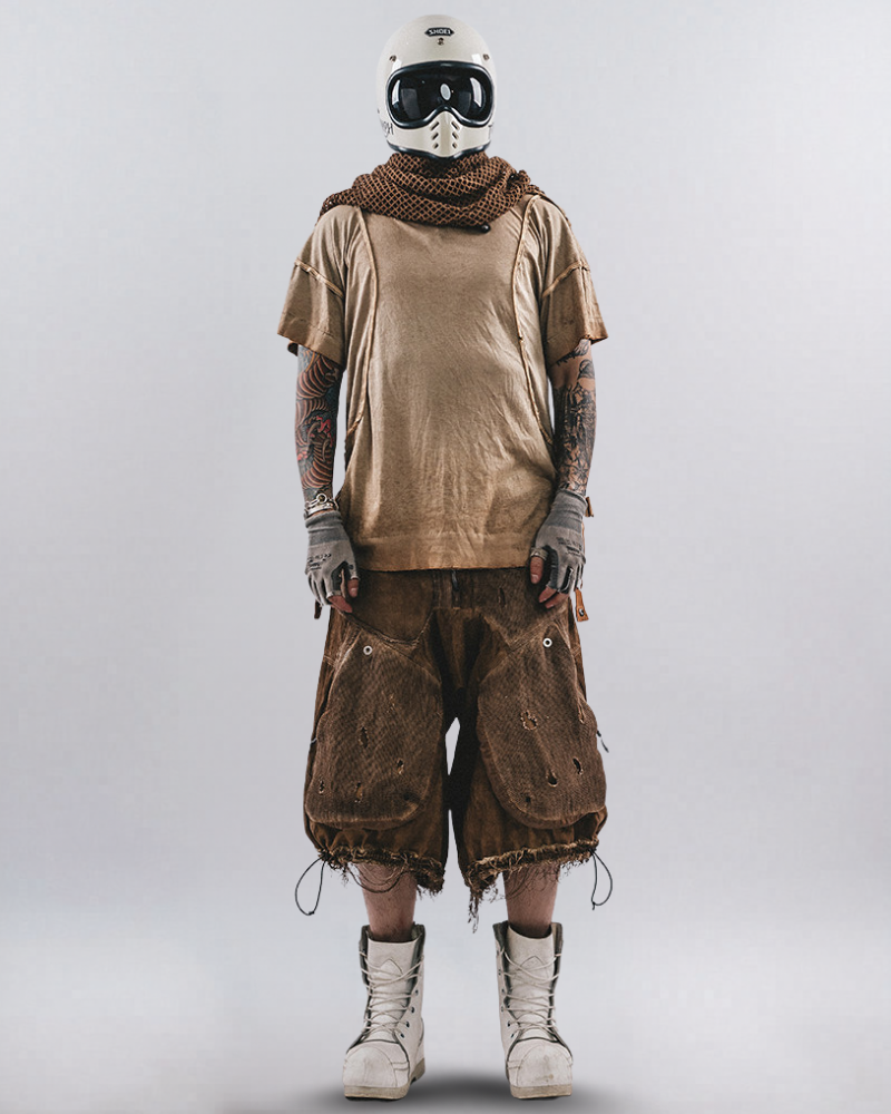 Wasteland Style Reversible Deconstructed Washed T-Shirt