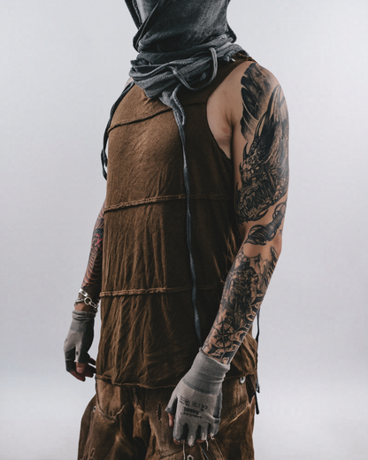 Wasteland Style Washed Spiral Cut Sleeveless T-Shirt