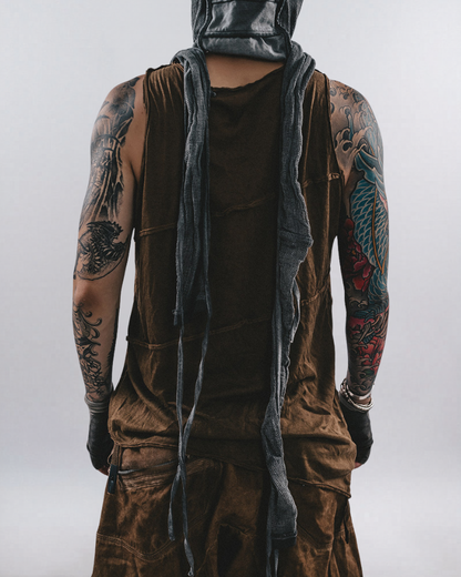 Wasteland Style Washed Spiral Cut Sleeveless T-Shirt