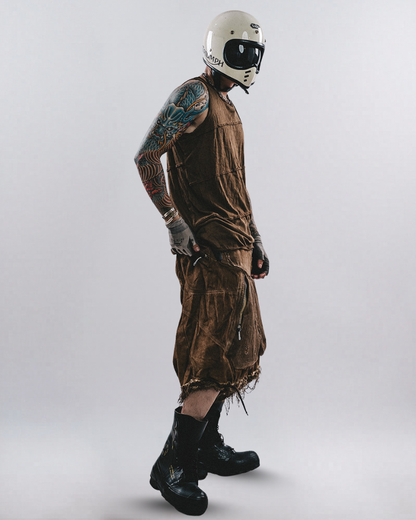 Wasteland Style Washed Spiral Cut Sleeveless T-Shirt