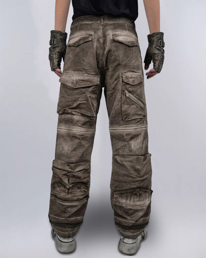 Wasteland Multi-Pocket Washed Detachable Cargo Pants