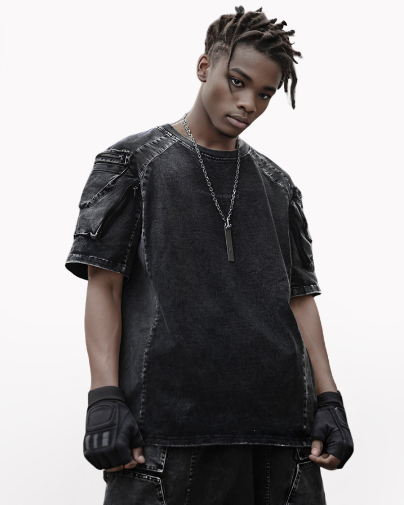 Wasteland Style 3D Cargo Pockets Tech T-Shirt