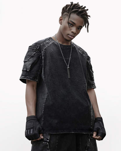 Wasteland Style 3D Cargo Pockets Tech T-Shirt