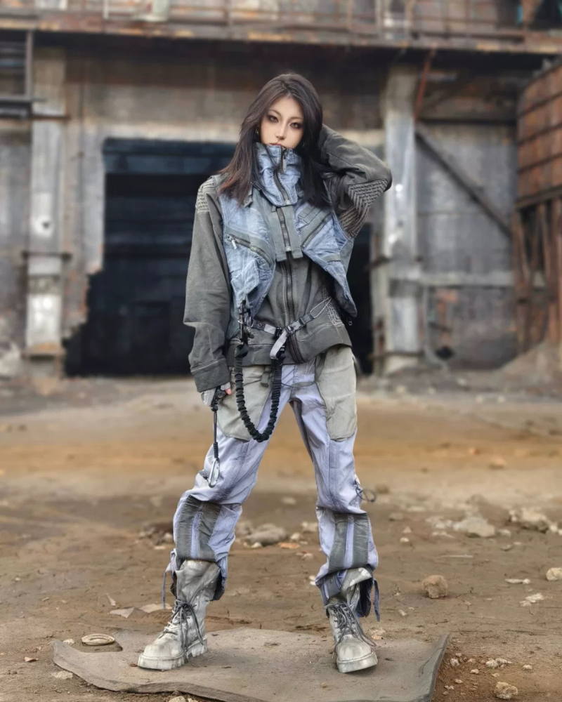 Wasteland Style Asymmetrical 3D Bag Detachable Vest
