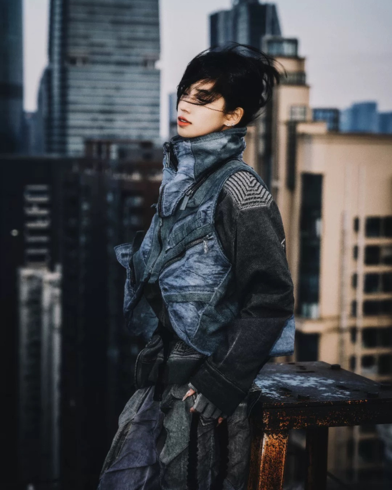 Wasteland Style Asymmetrical 3D Bag Detachable Vest