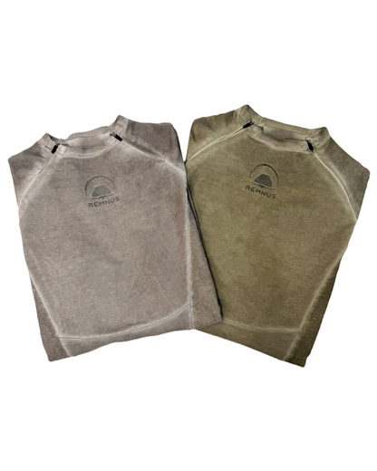 Wasteland Style Stitching washed Long-Sleeved T-Shirt