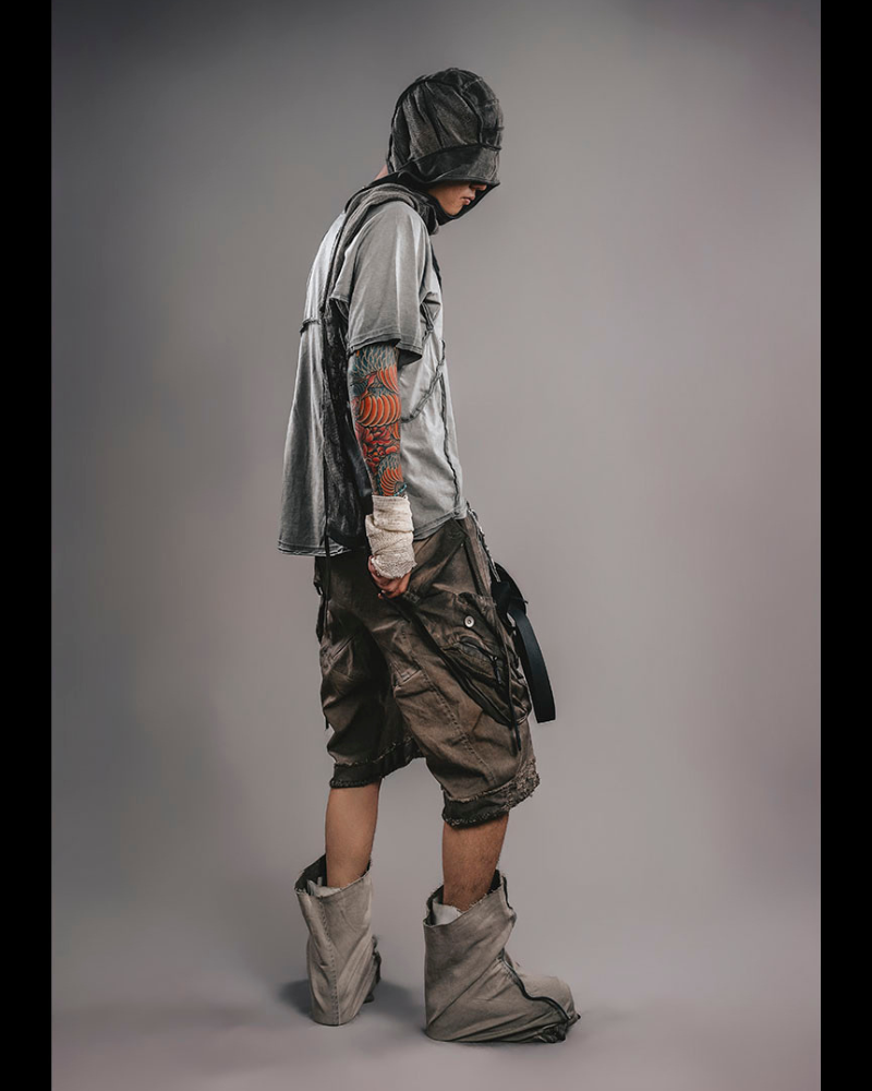 Wasteland Wear 3D Cut Distressed Raw Edge Raglan T-Shirt