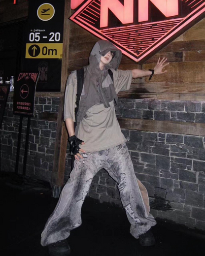 Wasteland Wear Patchwork Hooded Vest