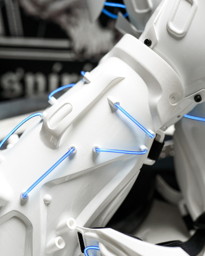 White Knight Cyberpunk Gloves &amp; Wrist Armor &amp; Mask (Sold Separately)