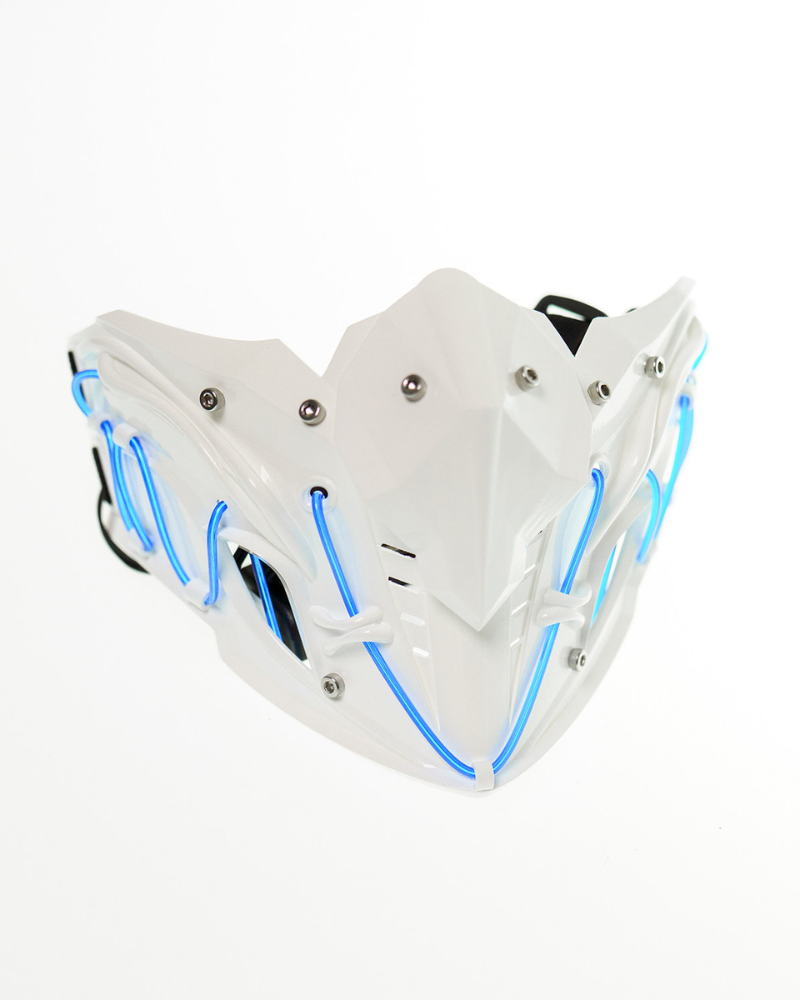 White Knight Cyberpunk Gloves &amp; Wrist Armor &amp; Mask (Sold Separately)