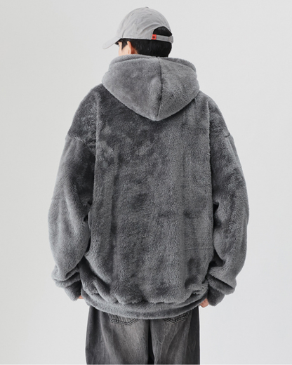 Winter Couples Style Slouchy Oversized Polar Fleece Hoodie