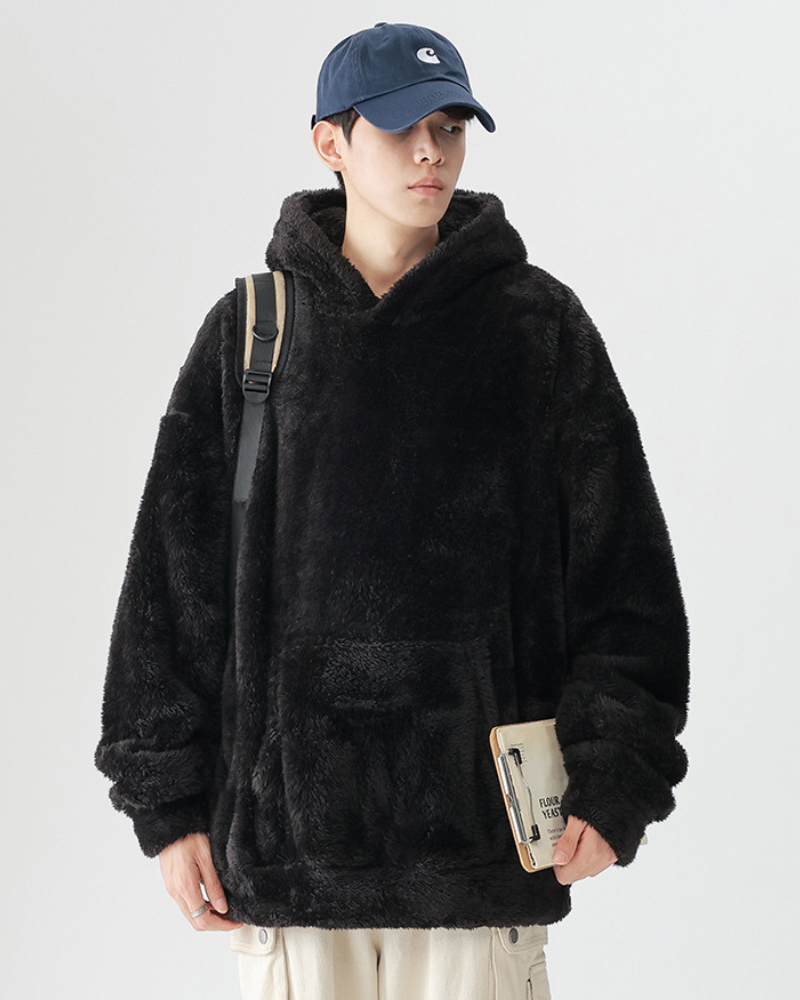 Winter Couples Style Slouchy Oversized Polar Fleece Hoodie