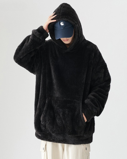 Winter Couples Style Slouchy Oversized Polar Fleece Hoodie