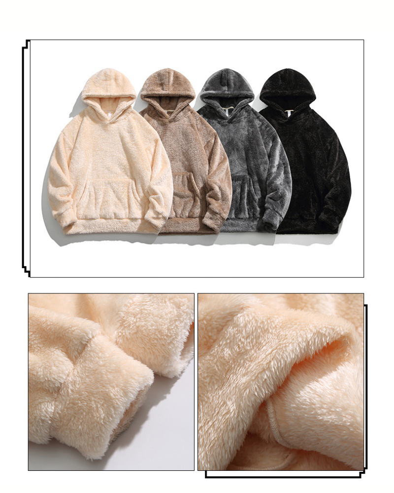 Winter Couples Style Slouchy Oversized Polar Fleece Hoodie