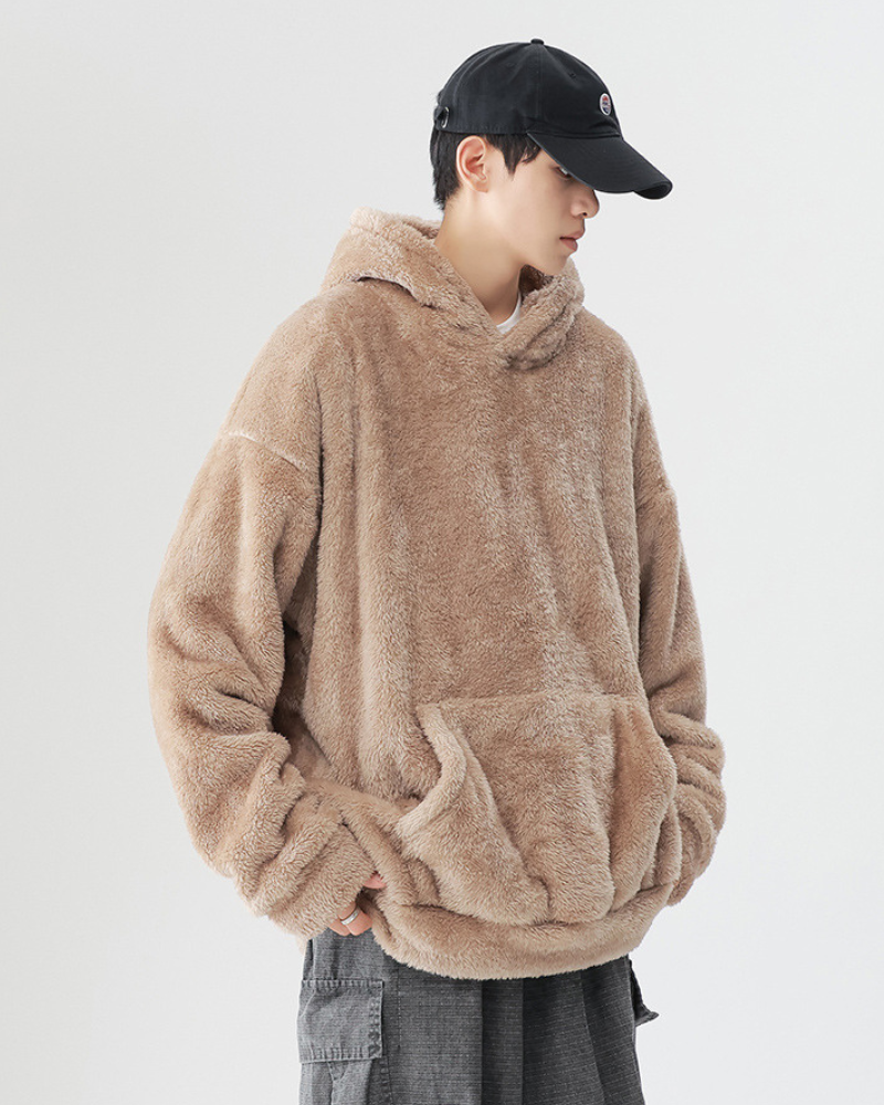 Winter Couples Style Slouchy Oversized Polar Fleece Hoodie