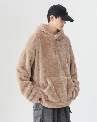 Winter Couples Style Slouchy Oversized Polar Fleece Hoodie