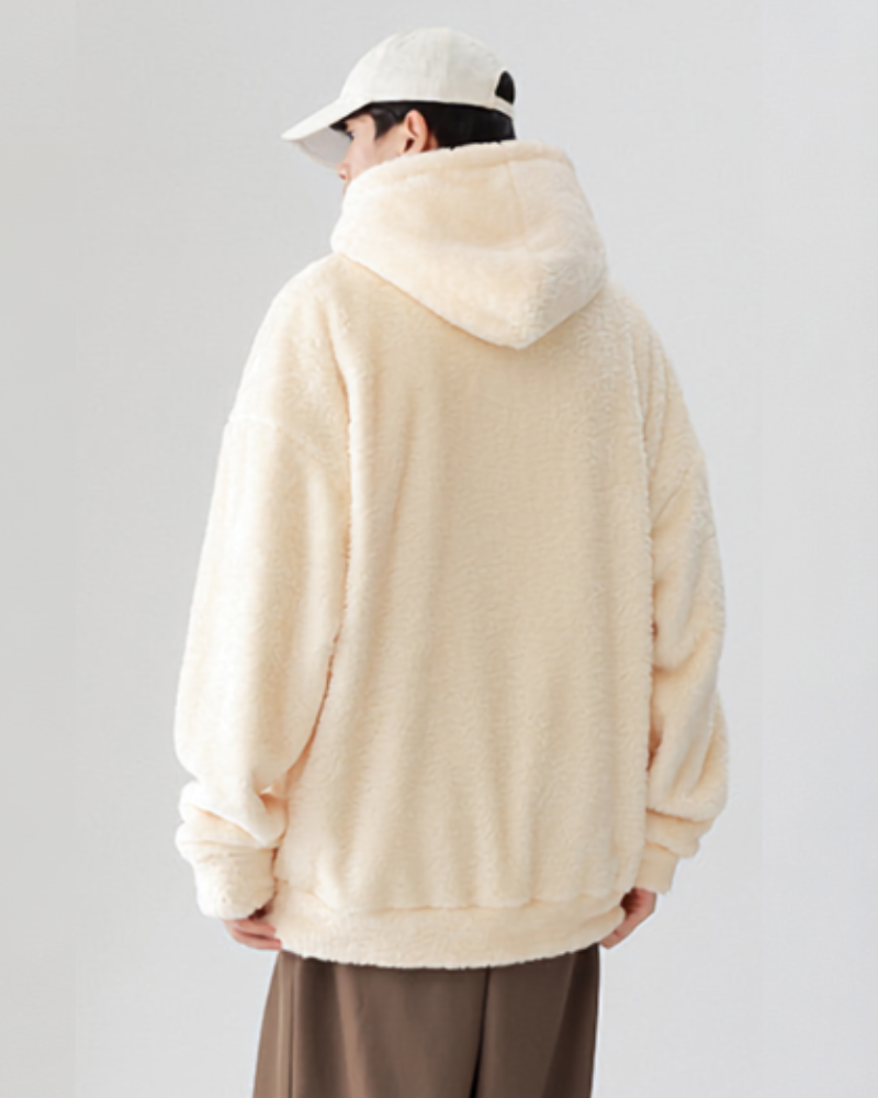 Winter Couples Style Slouchy Oversized Polar Fleece Hoodie