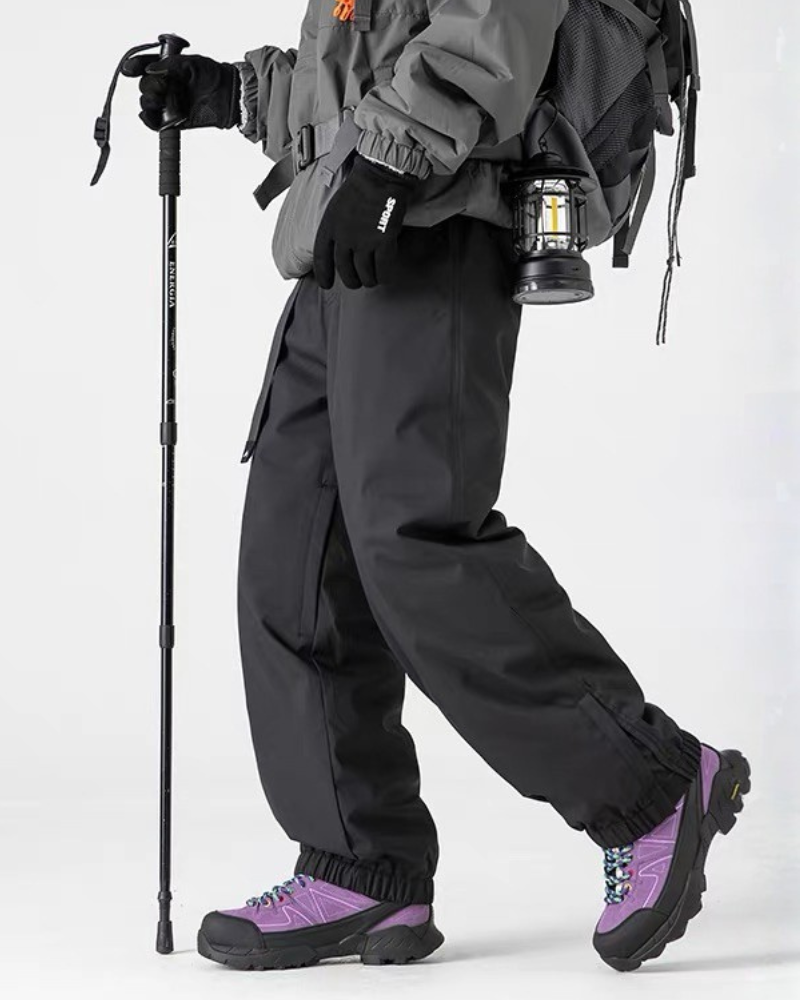 Winter Outdoor Fleece-Lined Hardshell Down Hiking|Ski Pants