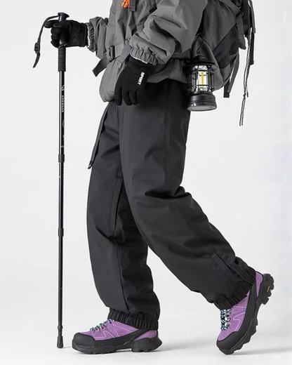 Winter Outdoor Fleece-Lined Hardshell Down Hiking|Ski Pants