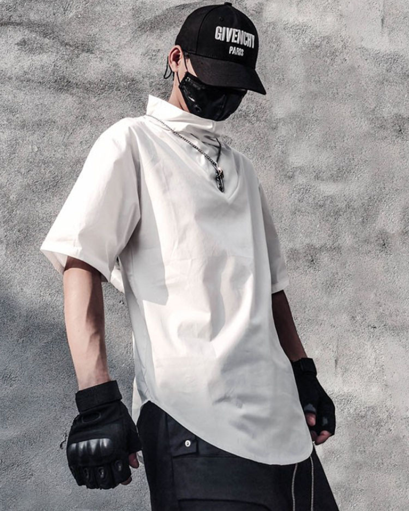 With Chain Function Japanese Techwear T-Shirt