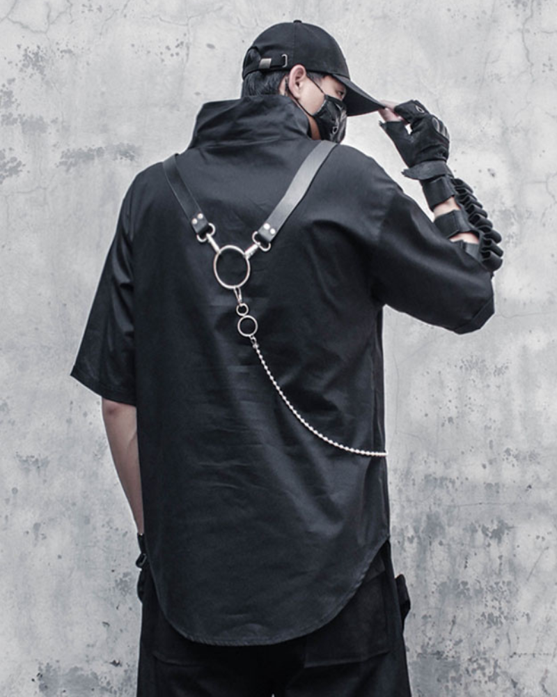 Techlinked Shirt With Chain Function Japanese Techwear T-Shirt – Techwear Official