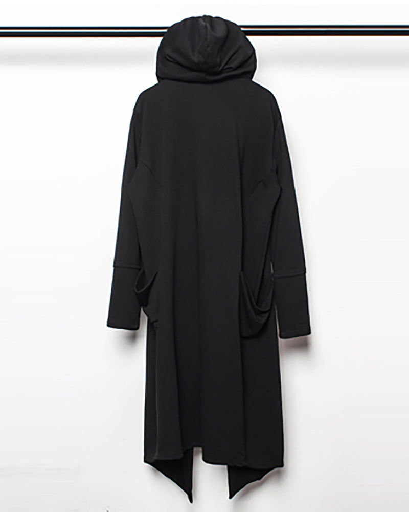 Wizard Gothic Drawstring Black Cape Coat