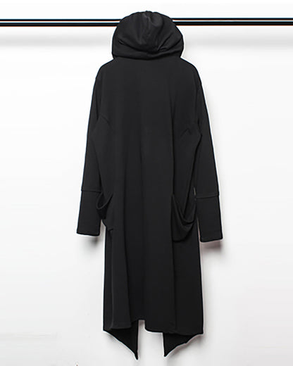 Wizard Gothic Drawstring Black Cape Coat