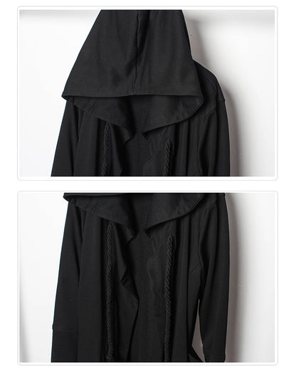 Wizard Gothic Drawstring Black Cape Coat
