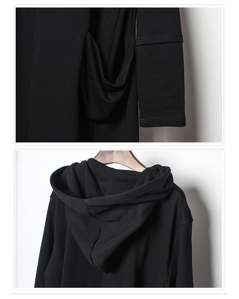 Wizard Gothic Drawstring Black Cape Coat