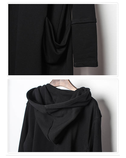 Wizard Gothic Drawstring Black Cape Coat