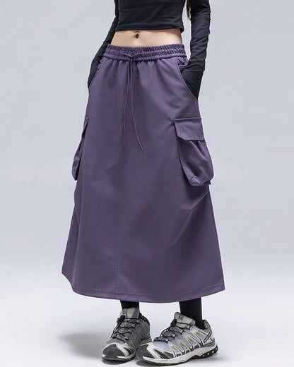 Womens Water-Resistant Cargo A-Line Skirt
