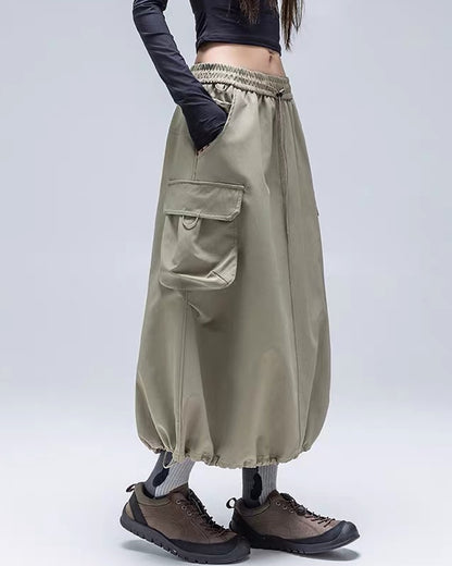 Womens Water-Resistant Cargo A-Line Skirt