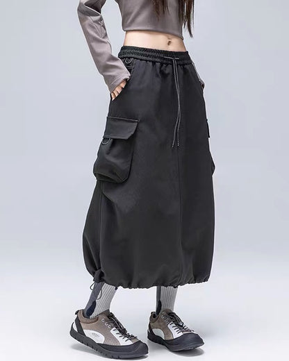 Womens Water-Resistant Cargo A-Line Skirt