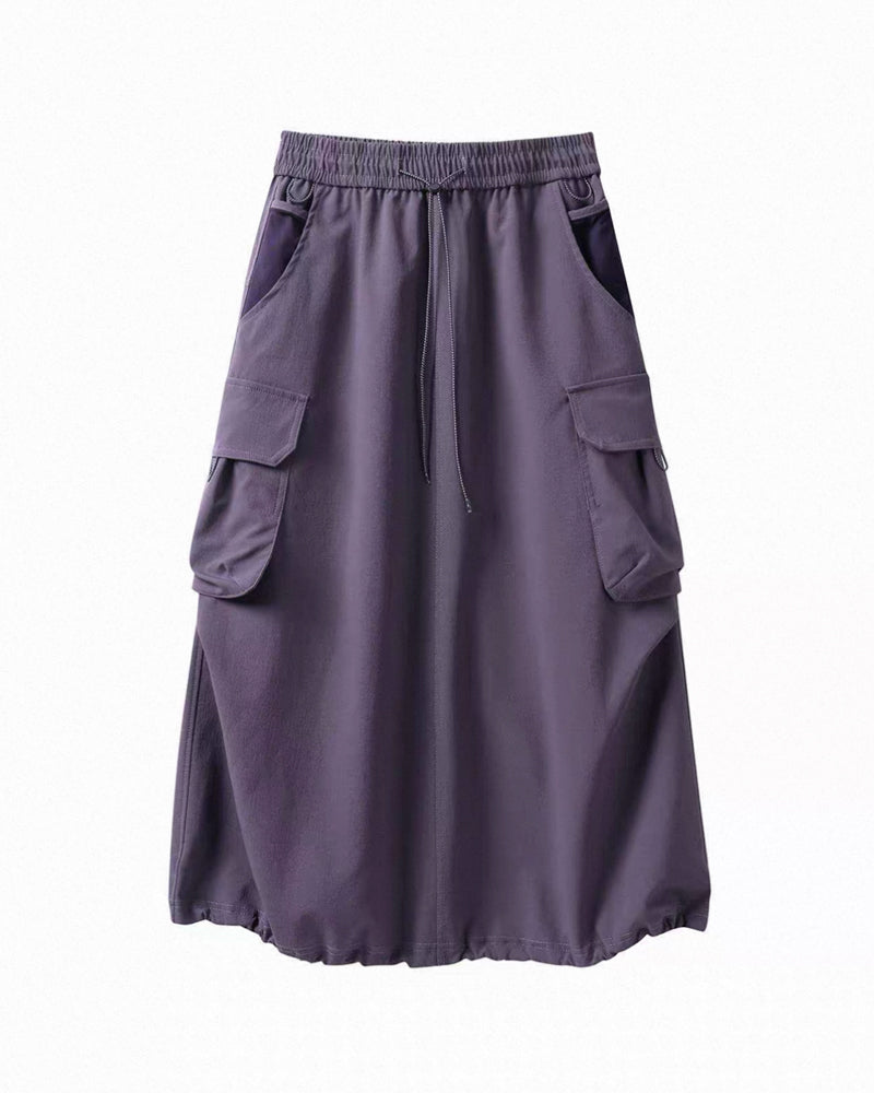 Womens Water-Resistant Cargo A-Line Skirt