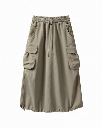 Womens Water-Resistant Cargo A-Line Skirt