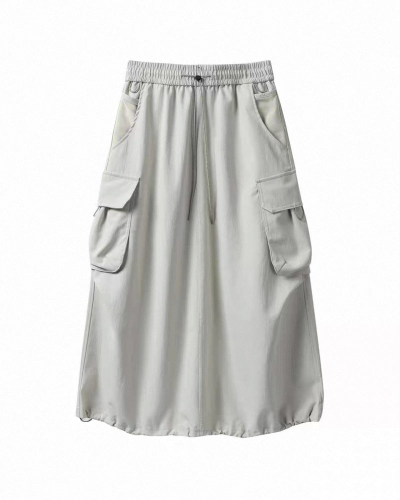Womens Water-Resistant Cargo A-Line Skirt