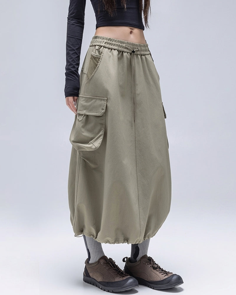 Womens Water-Resistant Cargo A-Line Skirt