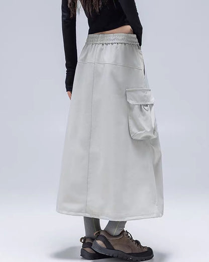 Womens Water-Resistant Cargo A-Line Skirt