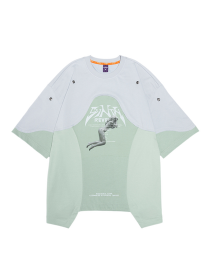 XIPHEVIL Cyberpunk Dream Princess Ice-Cool Mesh Panel T-Shirt