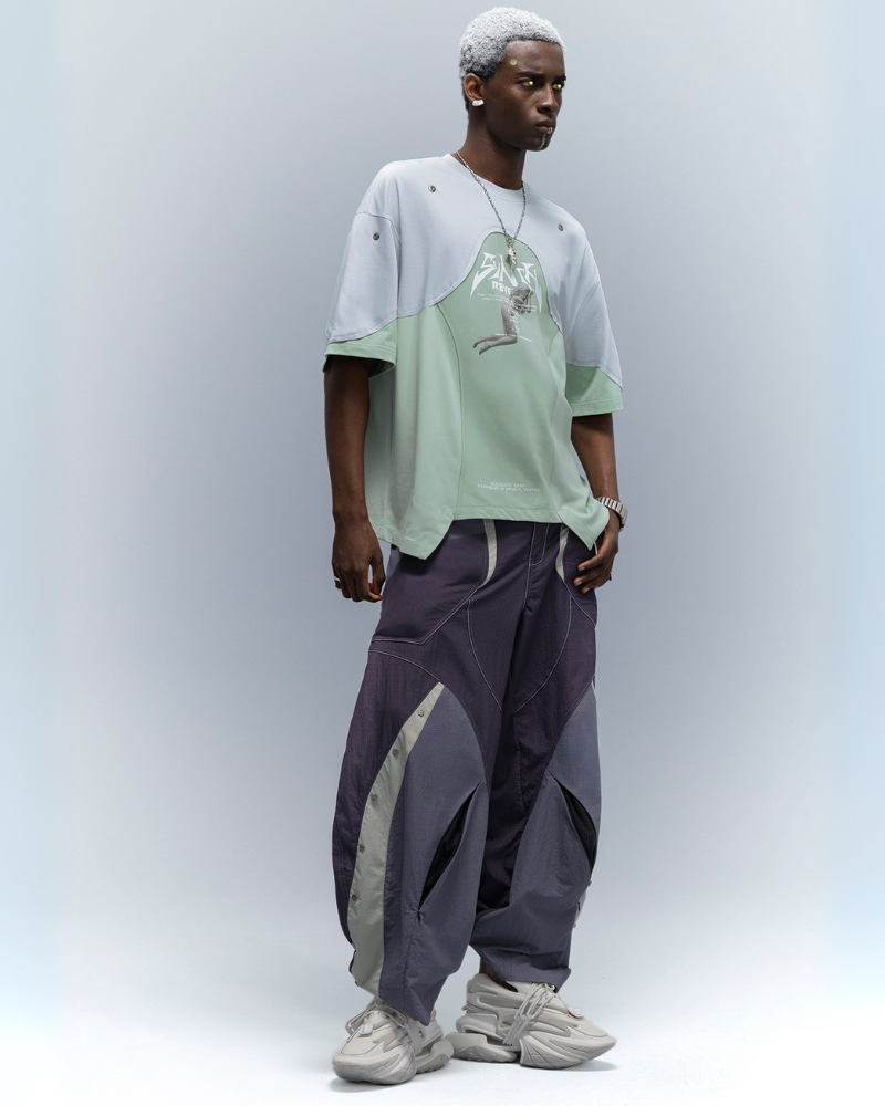 XIPHEVIL Cyberpunk Dream Princess Ice-Cool Mesh Panel T-Shirt