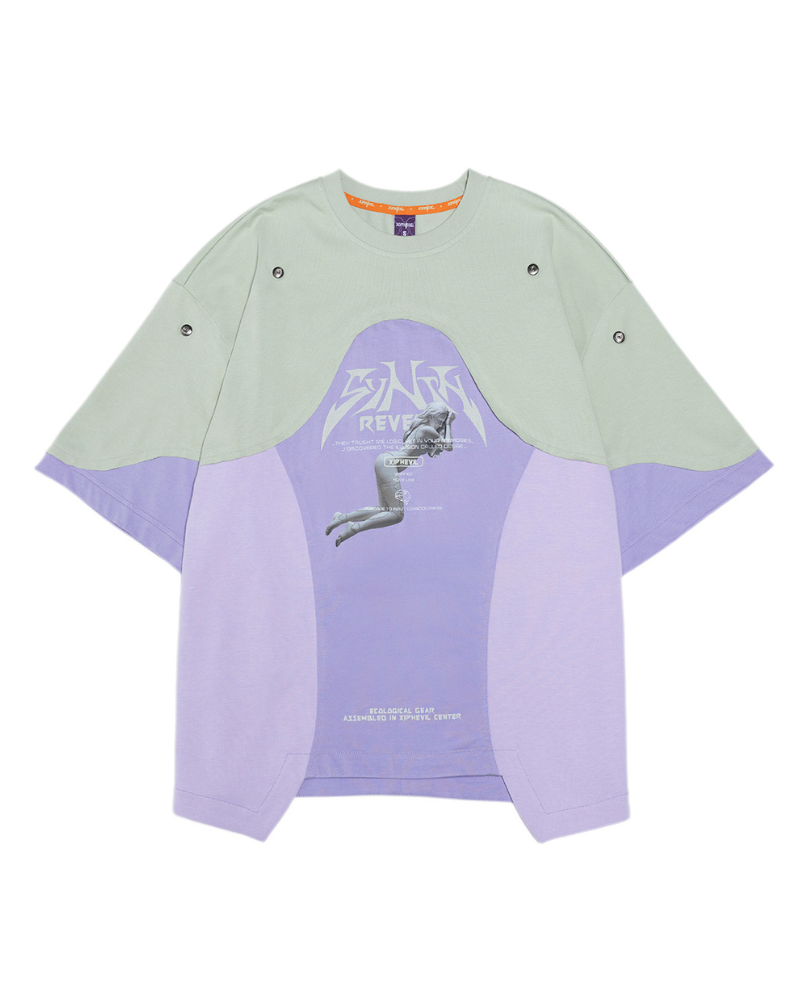 XIPHEVIL Cyberpunk Dream Princess Ice-Cool Mesh Panel T-Shirt