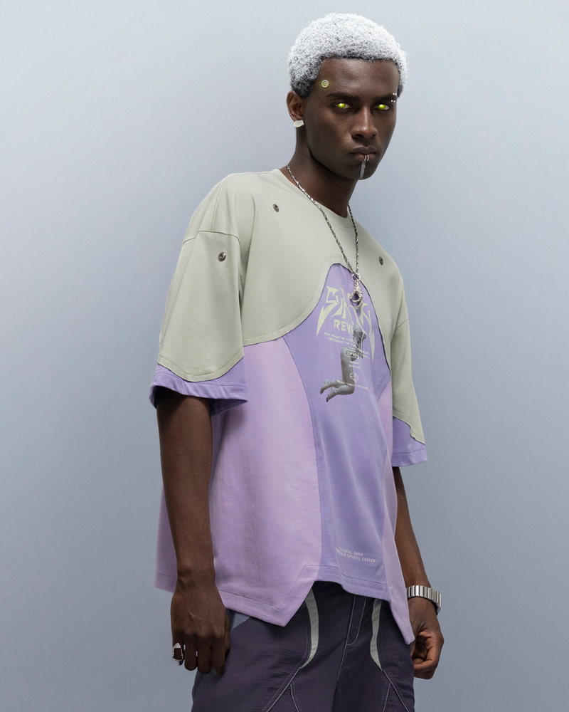 XIPHEVIL Cyberpunk Dream Princess Ice-Cool Mesh Panel T-Shirt