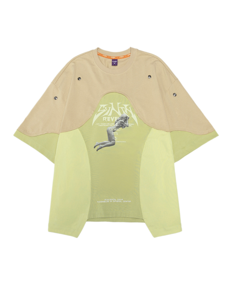 XIPHEVIL Cyberpunk Dream Princess Ice-Cool Mesh Panel T-Shirt