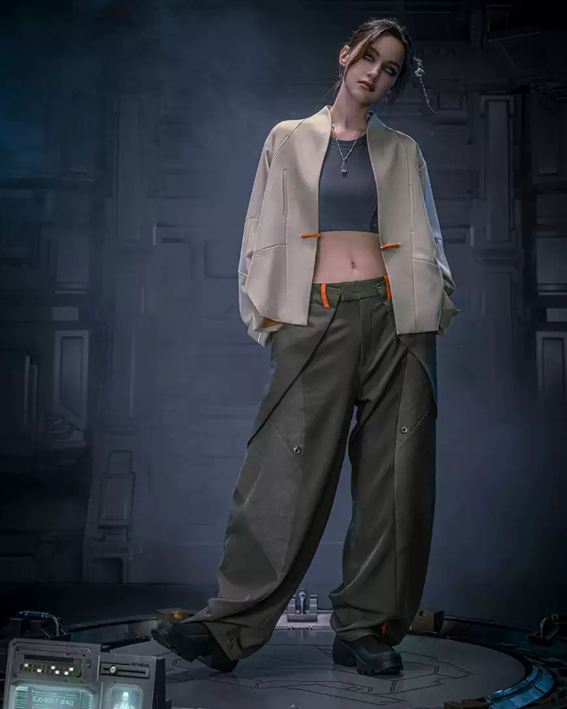 XIPHEVIL Cyberpunk Outfits Invisible Street Unisex Loose Pants