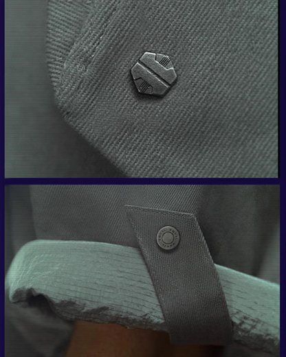 XIPHEVIL Cyberpunk Outfits Military Style Short Sleeve Shirt