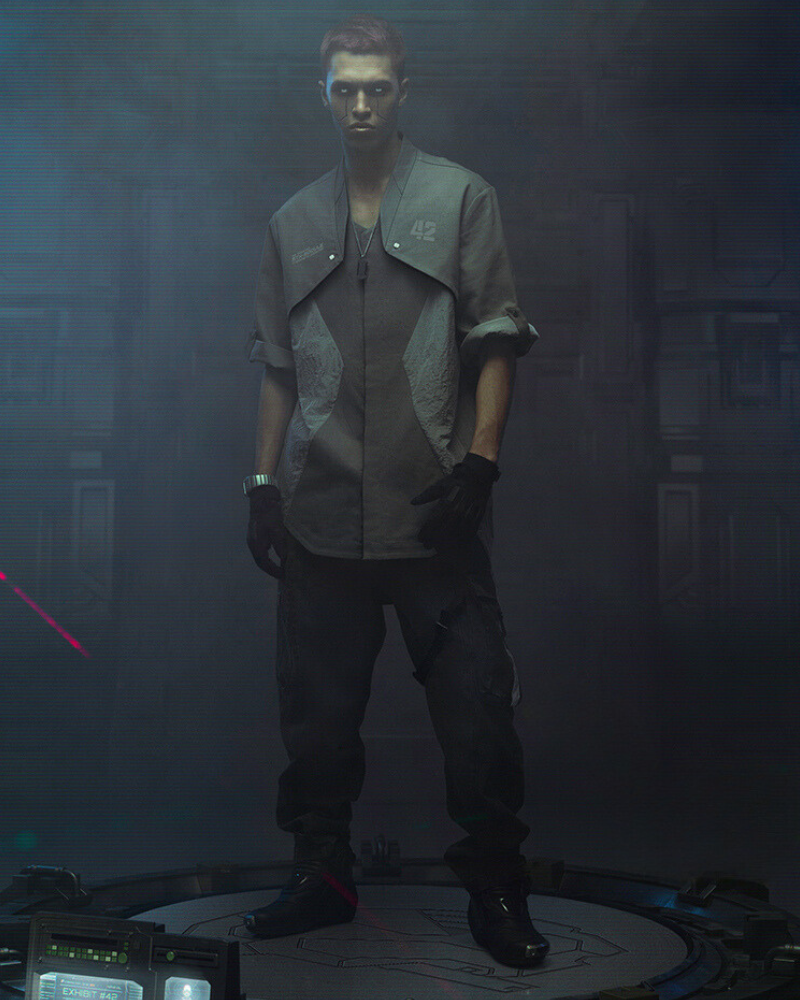 XIPHEVIL Cyberpunk Outfits Military Style Short Sleeve Shirt