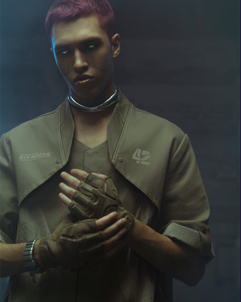 XIPHEVIL Cyberpunk Outfits Military Style Short Sleeve Shirt