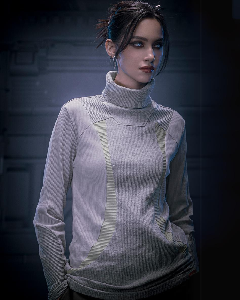 XIPHEVIL Cyberpunk Outfits Unisex Turtleneck Sweatshirt