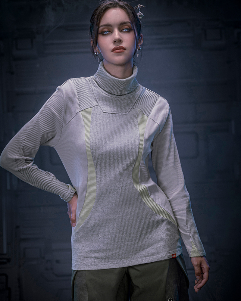 XIPHEVIL Cyberpunk Outfits Unisex Turtleneck Sweatshirt