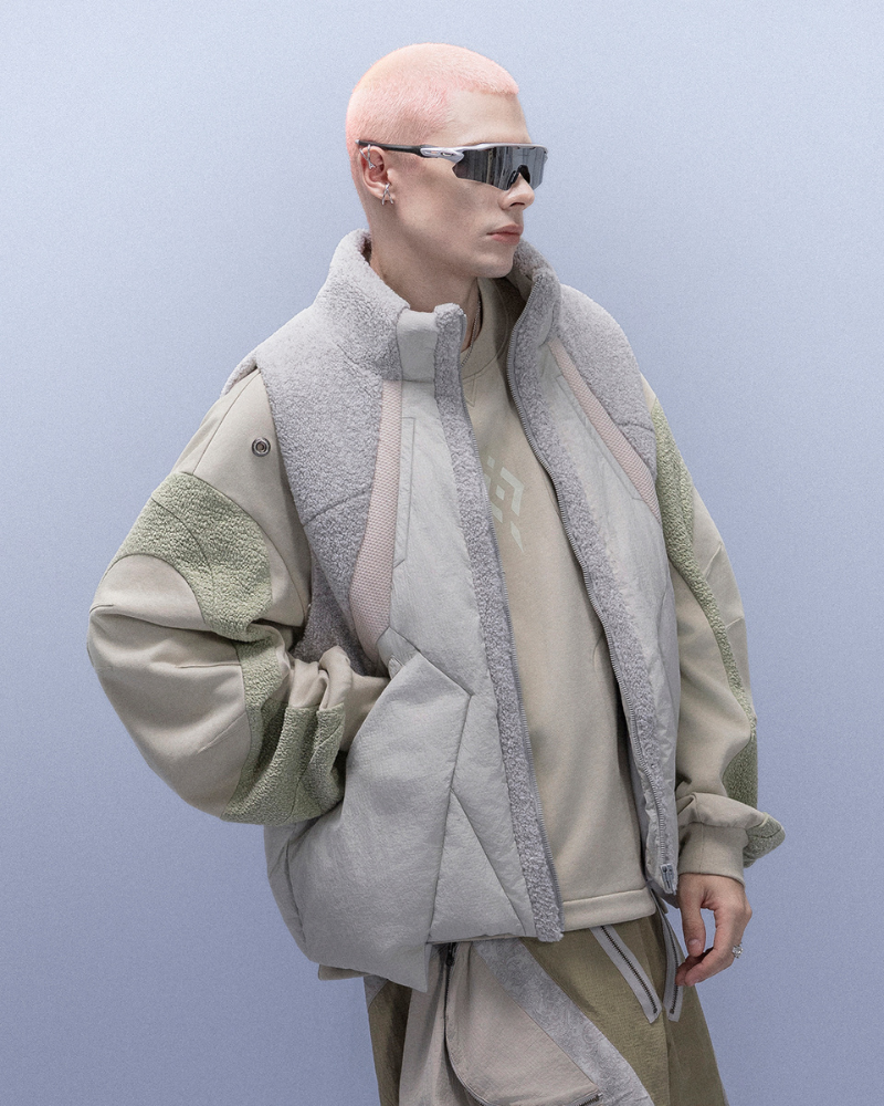 XIPHEVIL Cyberpunk Outfits Stand-Collar Lightweight Winter Down Vest